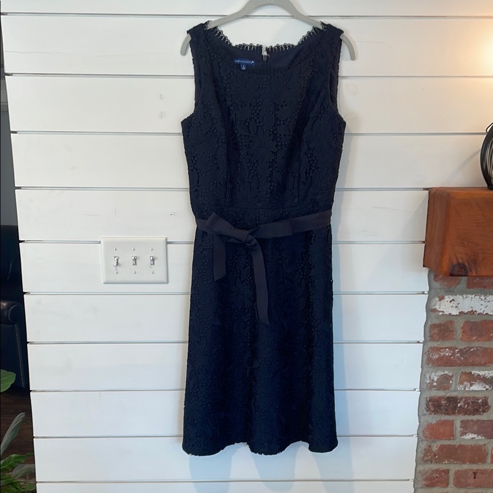 Elegant Navy Blue Lace Dress